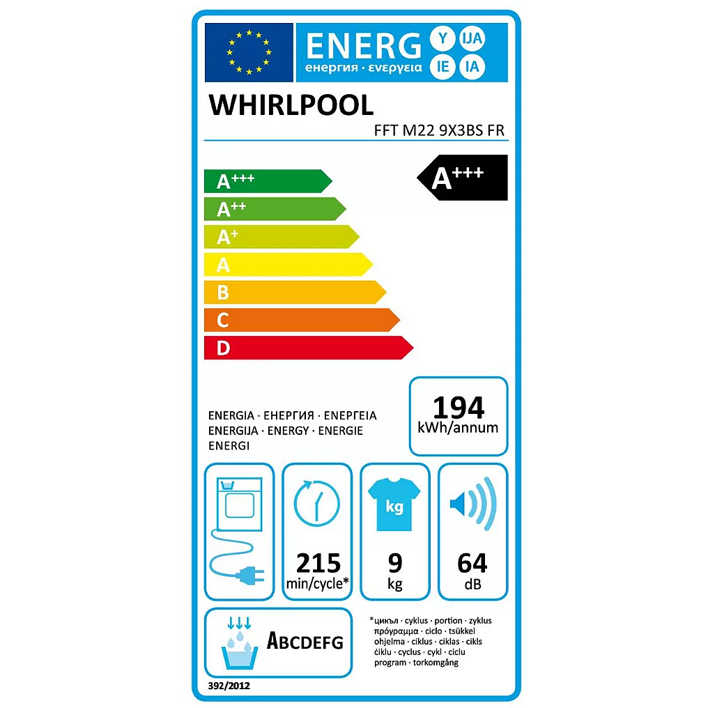 Sèche linge pompe à chaleur WHIRLPOOL FFTM229X3BSFR - Image 5